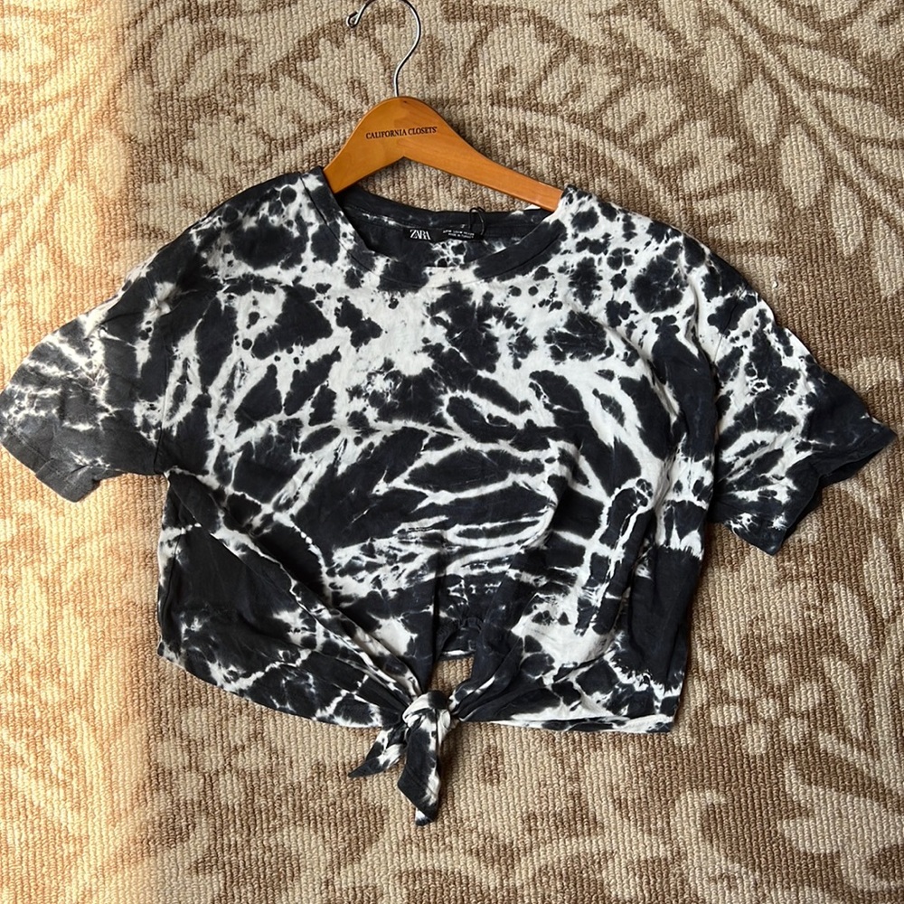 Zara tie  dye cropped shirt